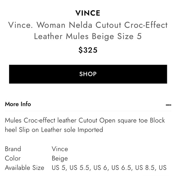 Vince Cutout Croc-Effect Leather Mules, Sz 9.5 - Picture 7 of 7